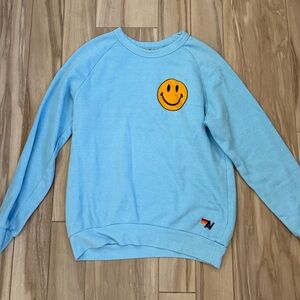 Aviator Nation Light Blue smiley sweatshirt